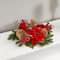 14" Poinsettia, Berry & Golden Pinecone Candelabrum Artificial Arrangement